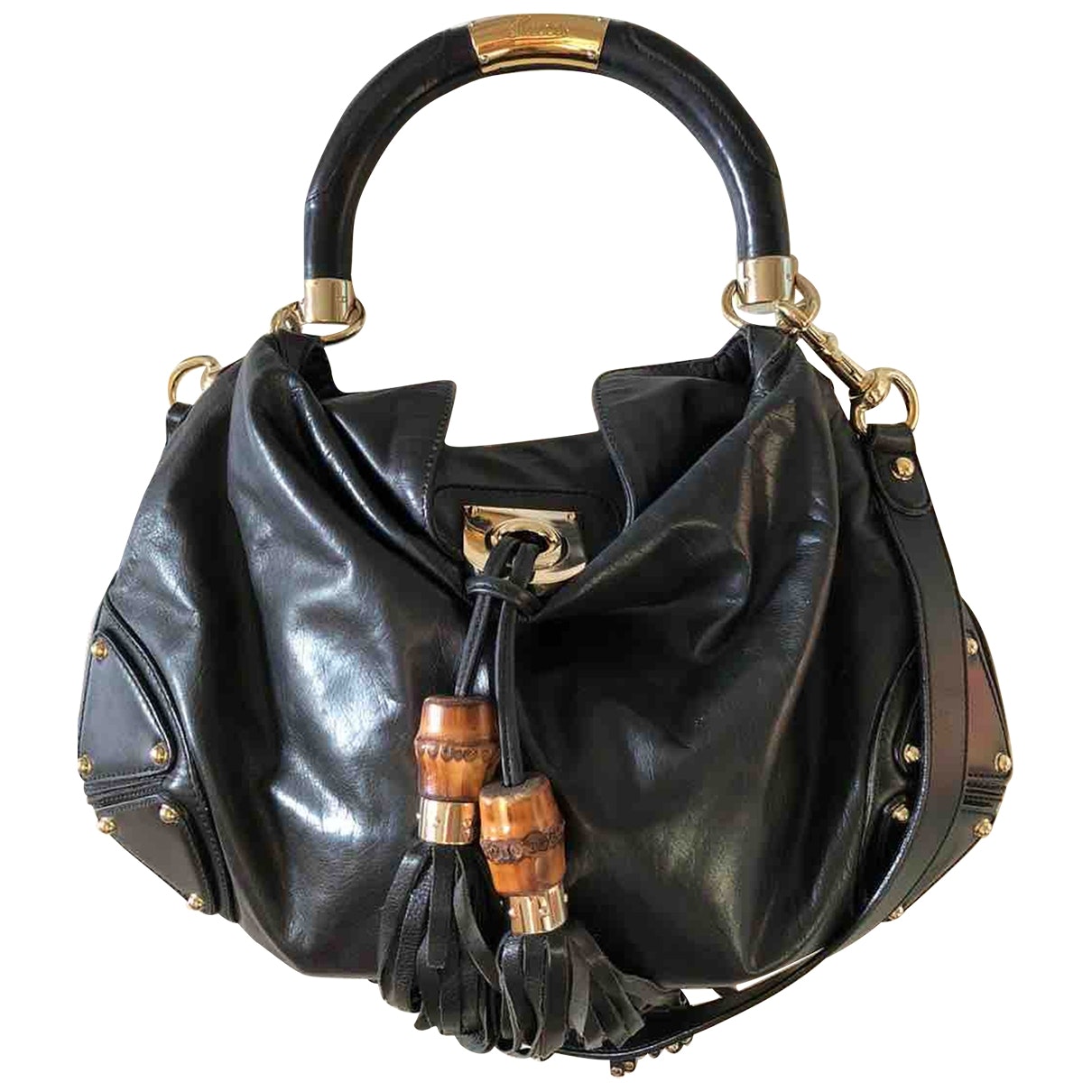 Gucci indy black leather handbag
