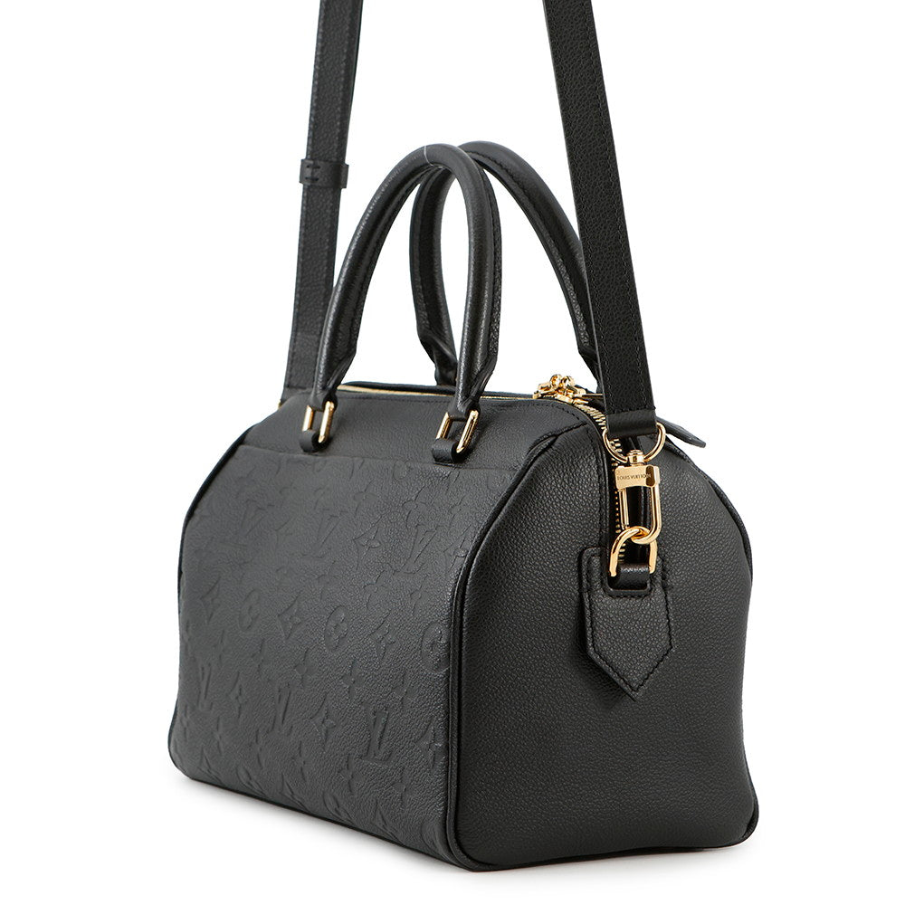 Louis Vuitton Speedy Bandouliere NM NoirM42401 Monogram Leather Empreinte Handbag