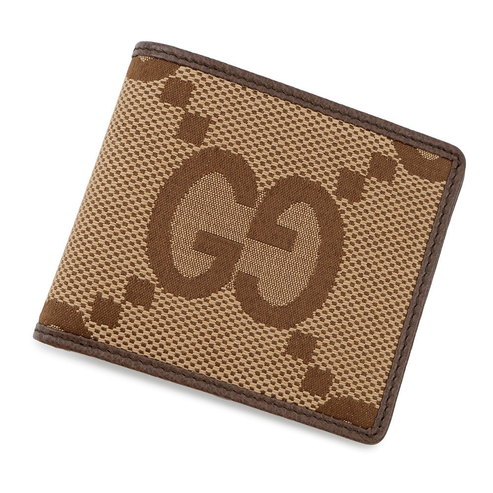 Gucci Jumbo GG Bifold Brown699308 Canvas Beige Wallet Case