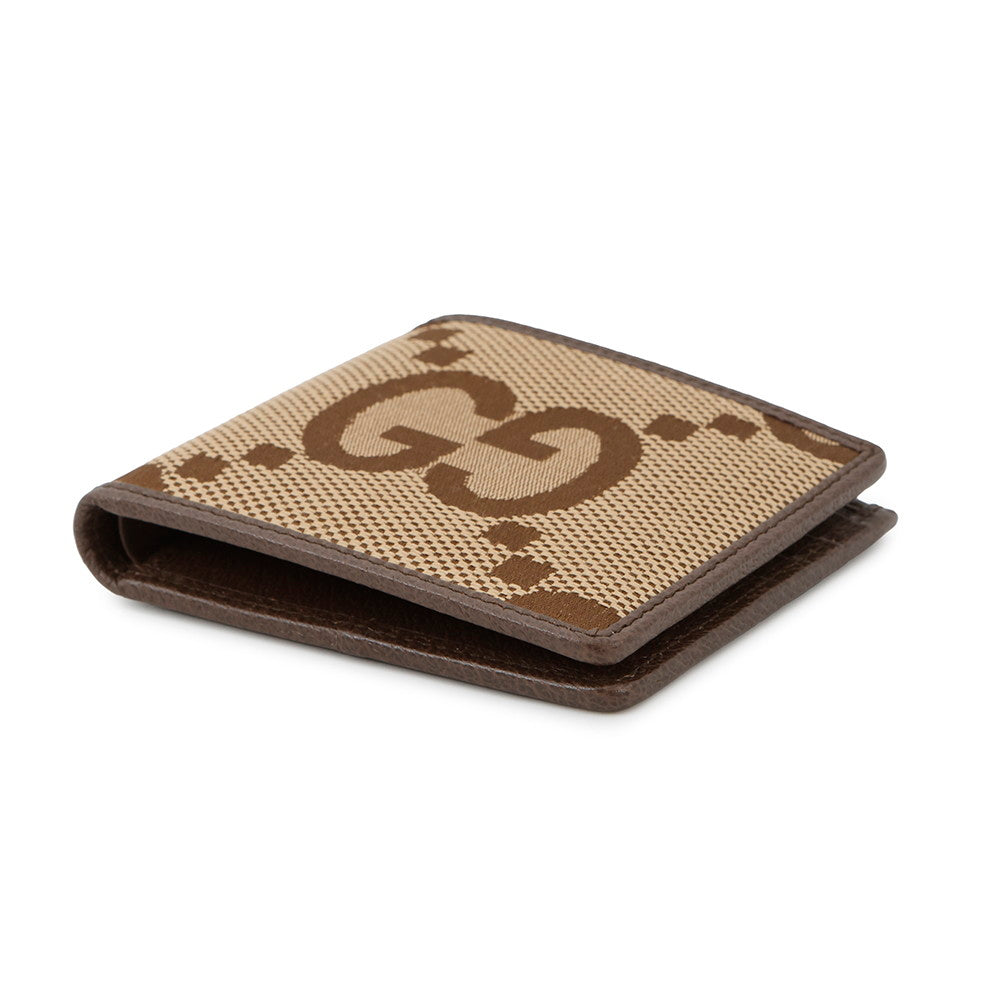 Gucci Jumbo GG Bifold Brown699308 Canvas Beige Wallet Case
