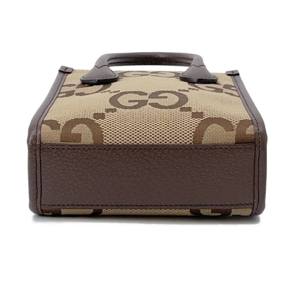 Gucci Jumbo 2Way Shoulder Bag Beige699406 Size Mini Leather Canvas