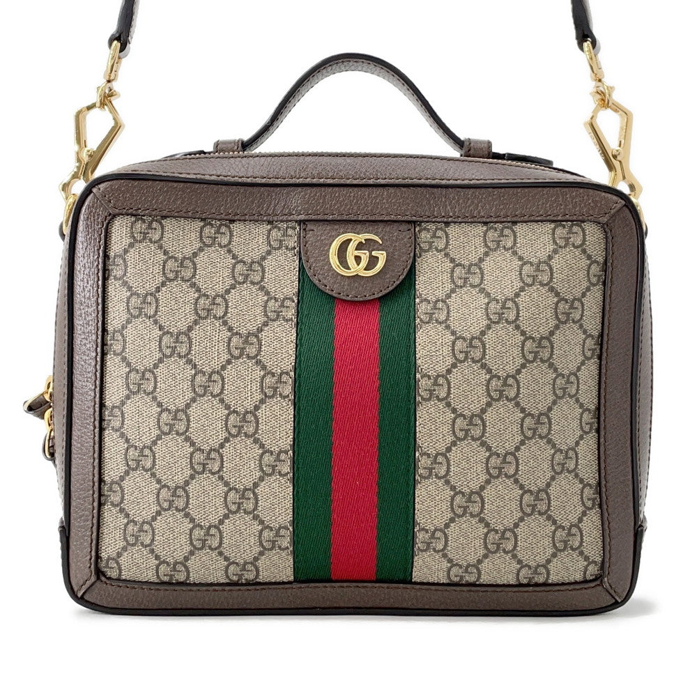 Gucci Ophidia GG Supreme Brown550622 PVC Leather Beige Shoulder Bag
