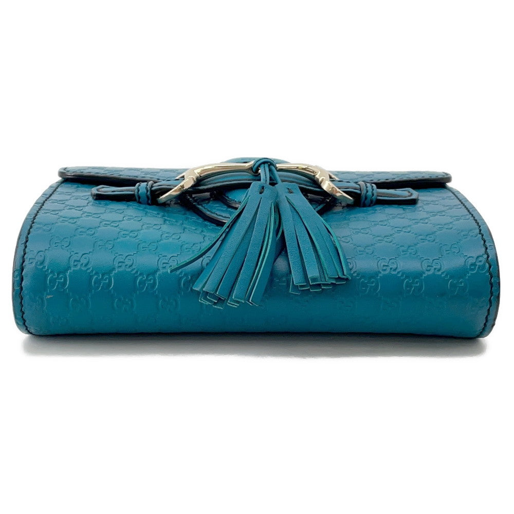 Gucci Emily MicroGuccissima Chainshoulder Turquise Leather Shoulder Bag
