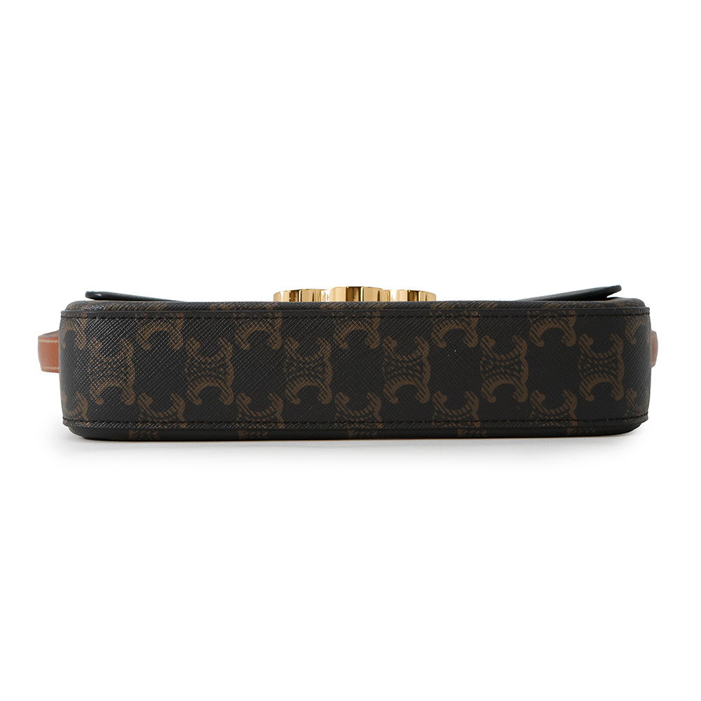Triomphe Claude Shoulder Bag Pvc Calf Leather Tan