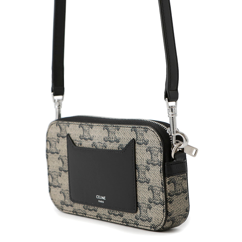 Horizontal Pouch L Gc . Si Pvc Leather Black Travel Bag