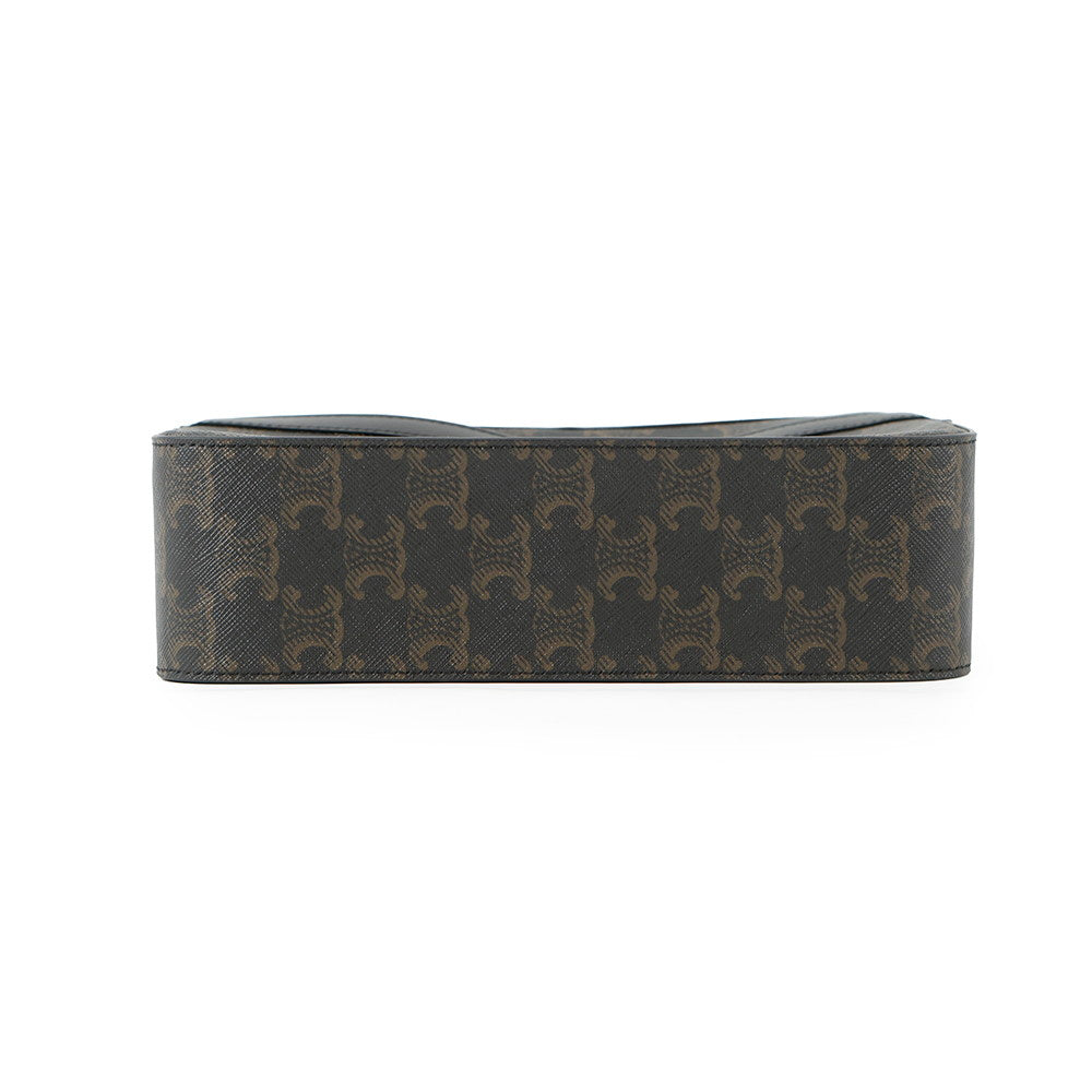 Triomphe Shoulder Bag Pvc Leather Black