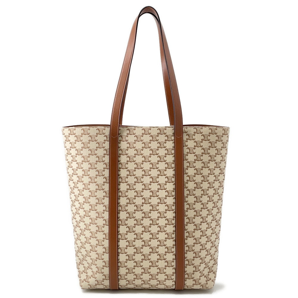 Triomphe M Um Bag Tote Bag Natural Leather Canvas
