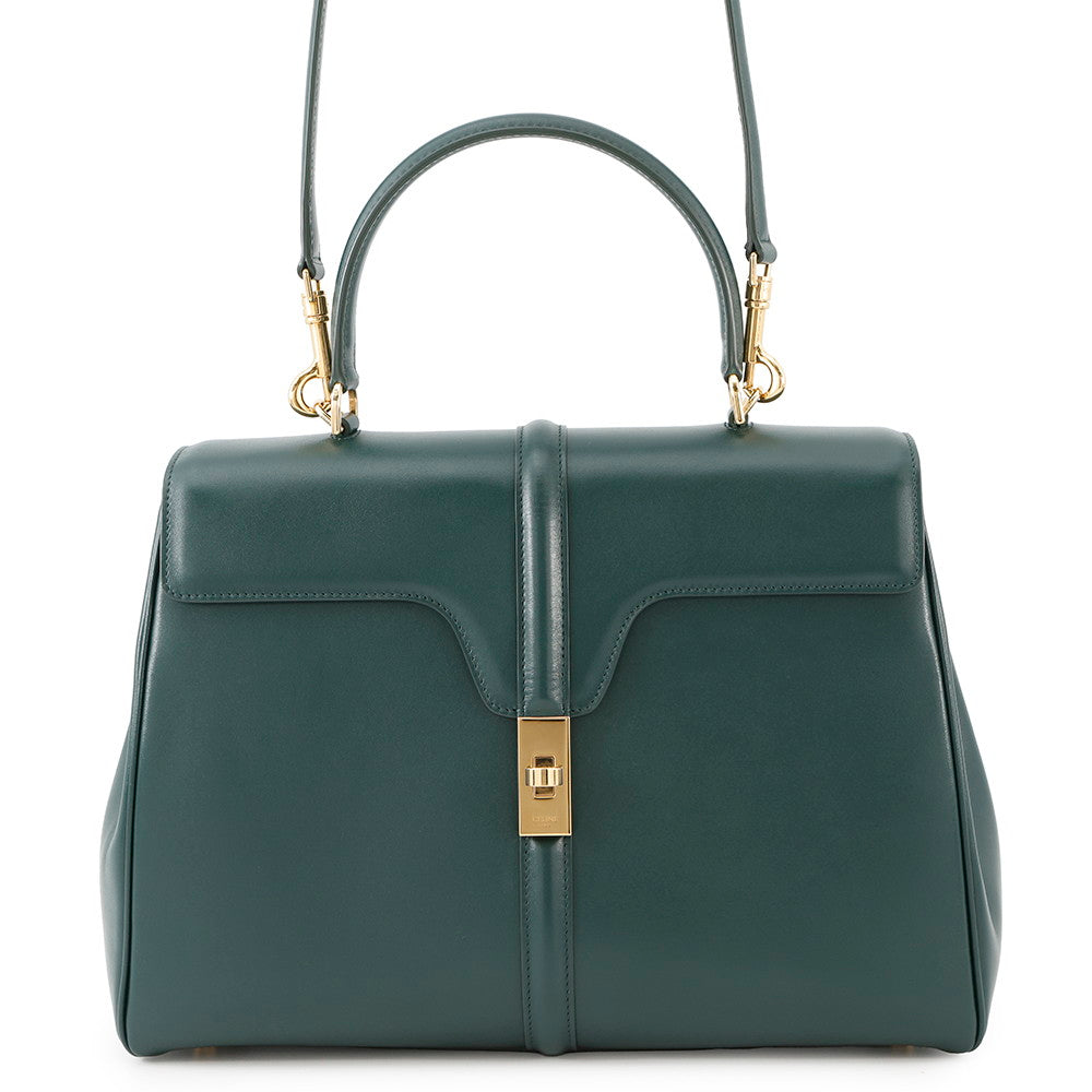 Classic Seize Way Handbag Leather Green Travel Bag