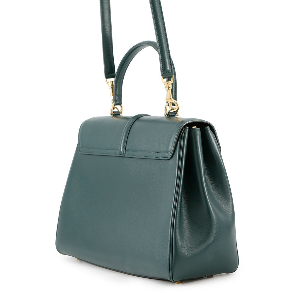 Classic Seize Way Handbag Leather Green Travel Bag