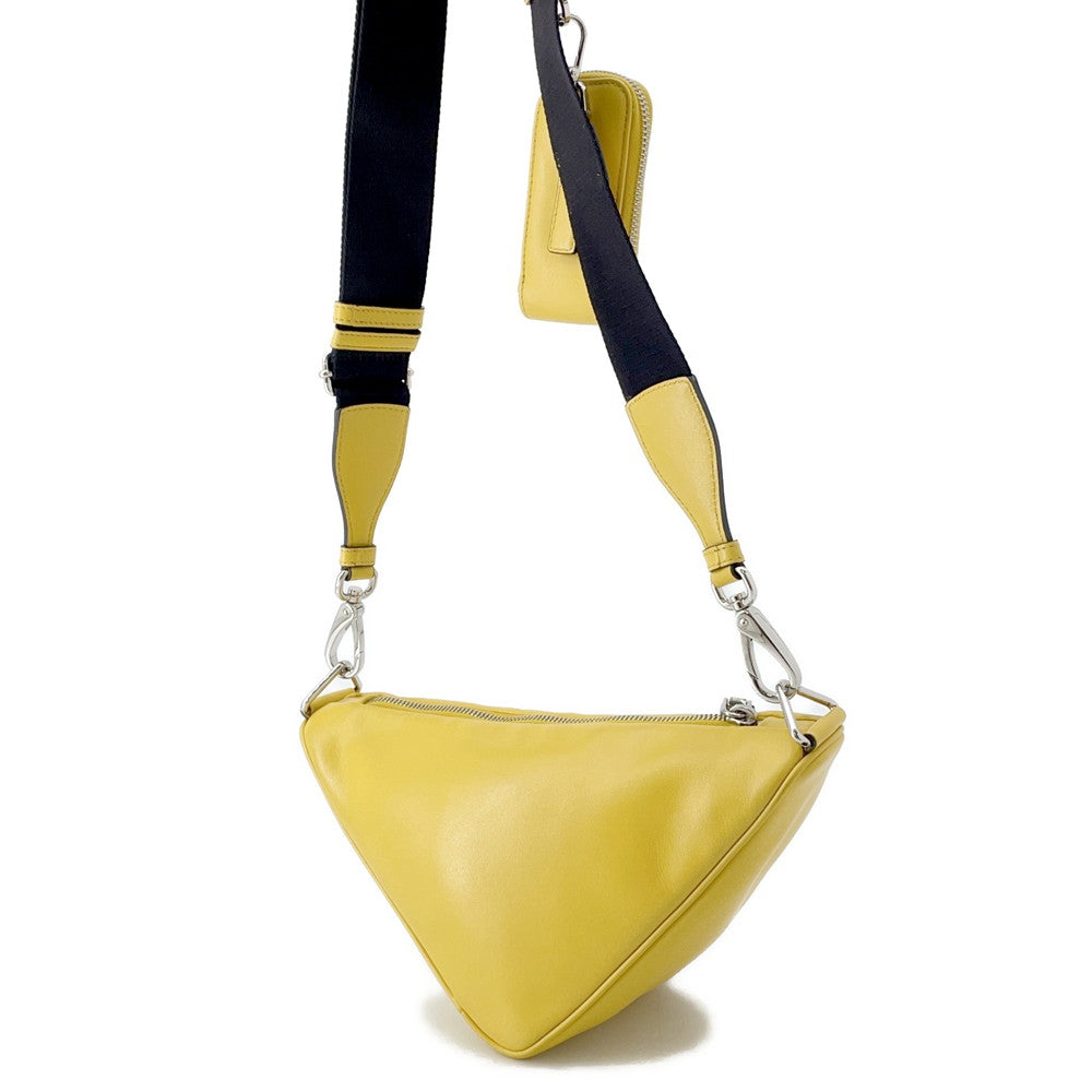 Triangle Shoulder Bag Yellow Bh Leather