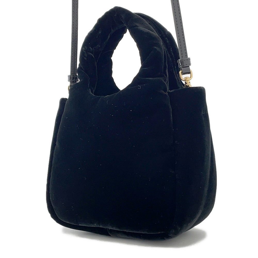 Padded Way Handbag Ba Velvet Size Black Mini Travel Bag