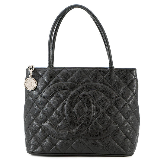 Chanel Medallion BlackA01804 Caviar Leather Tote Bag