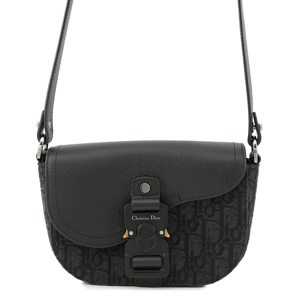 Dior Oblique Saddle Shoulder Adca Yks Calf Size Leather Canvas Shoulder Bag