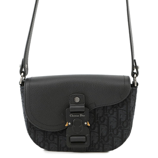 Dior Oblique Saddle Shoulder Adca Yks Calf Size Leather Canvas Shoulder Bag