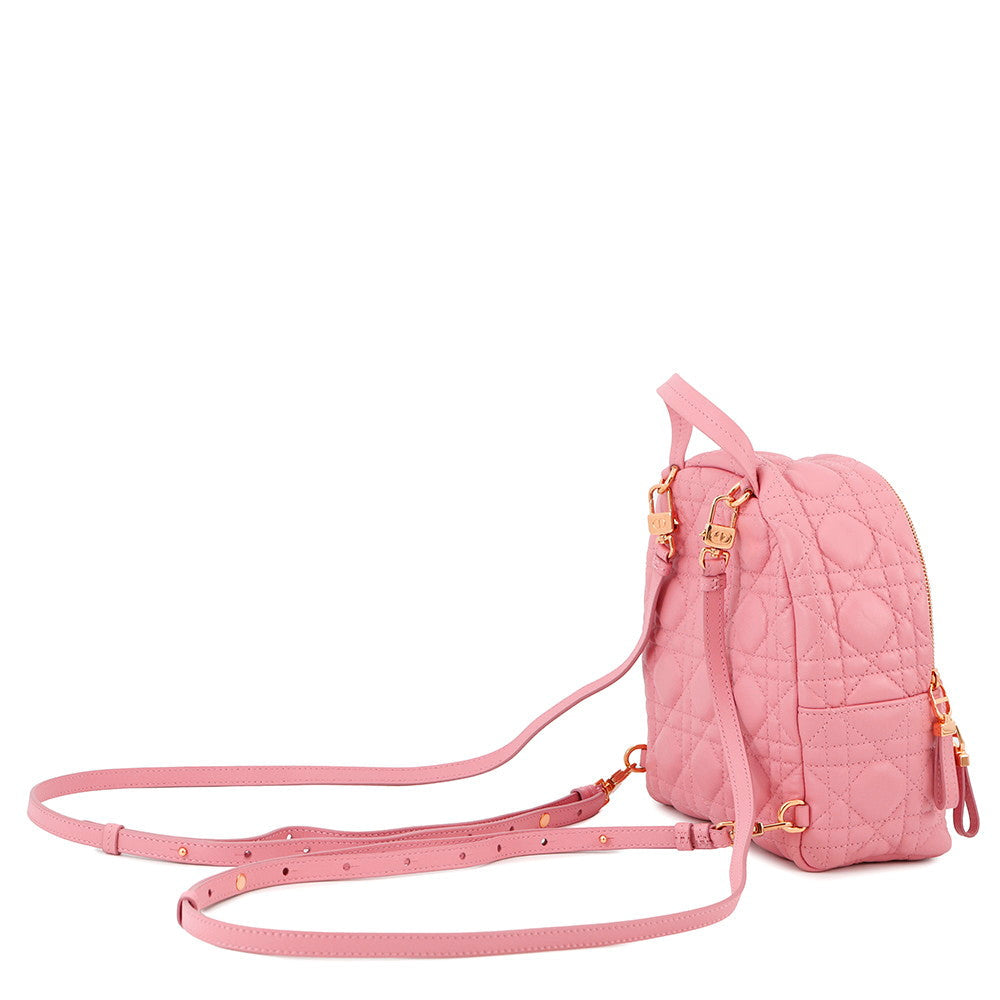 Dior Cannage Backpack Pinkm Ungf Size Handbag Leather