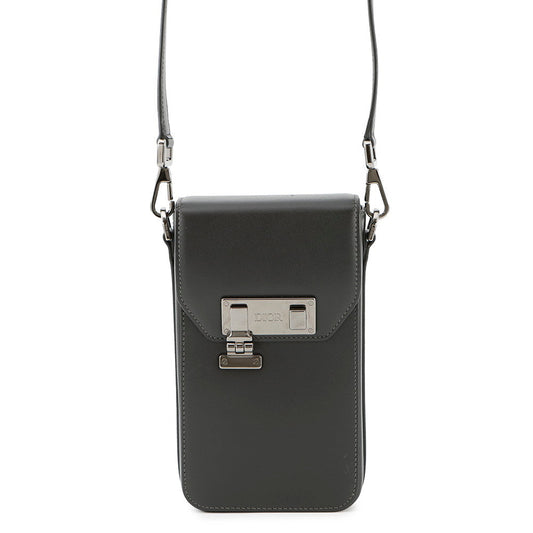 Dior Padlock Vertical Pouch Lxca Ucl Handbag Leather Black Travel Bag