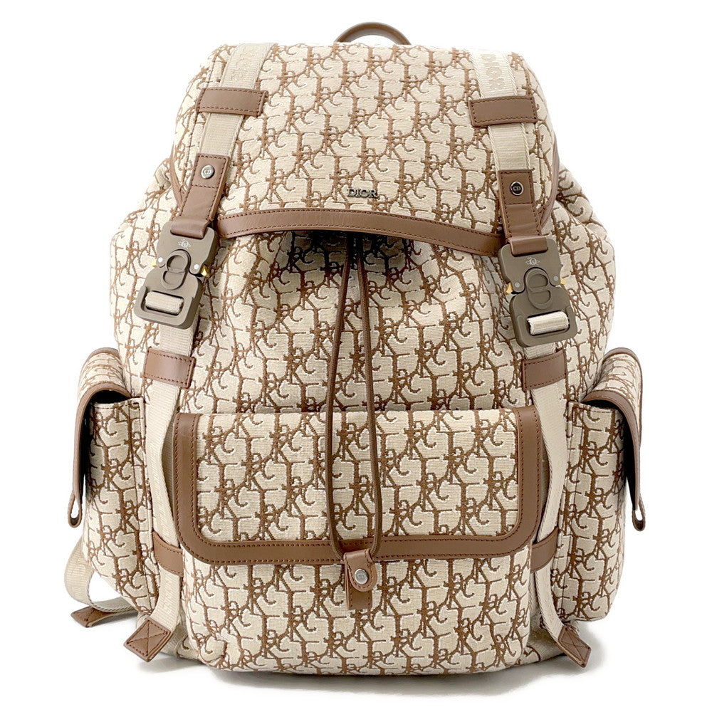 Dior Backpack Cactus Jackcollaboration Beige Esba Jod Handbag Leather Canvas