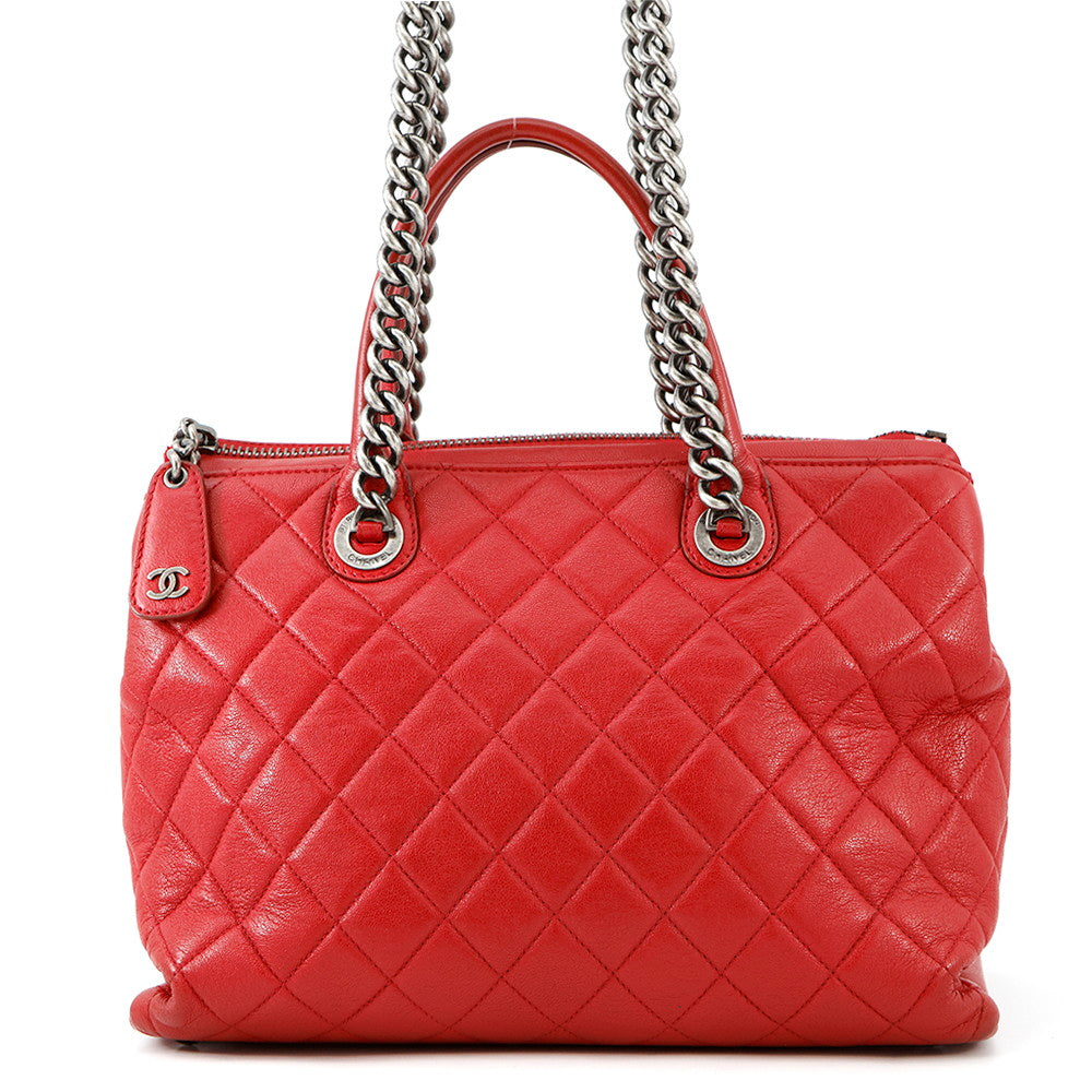 Chanel Matelasse 2WAYBag RedA92748 Leather Handbag