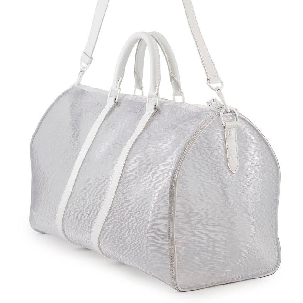 Louis Vuitton Plage Keepall Bandouliere TransparentM55814 PVC Epi Leather White Travel Bag