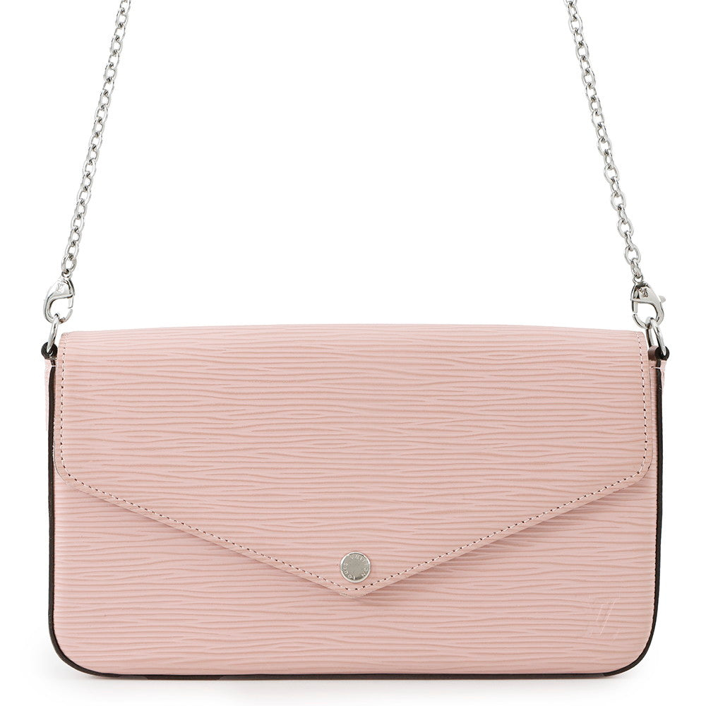 Louis Vuitton Felicie Pochette Rose BallerineM62467 Epi Leather Clutch Bag