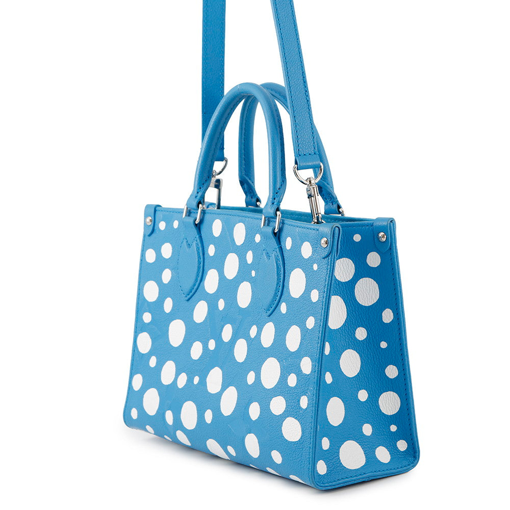 Louis Vuitton Onthego LVxYKCollaboration WhiteM46424 Infinity Dot Monogram Empreinte Leather Blue Handbag