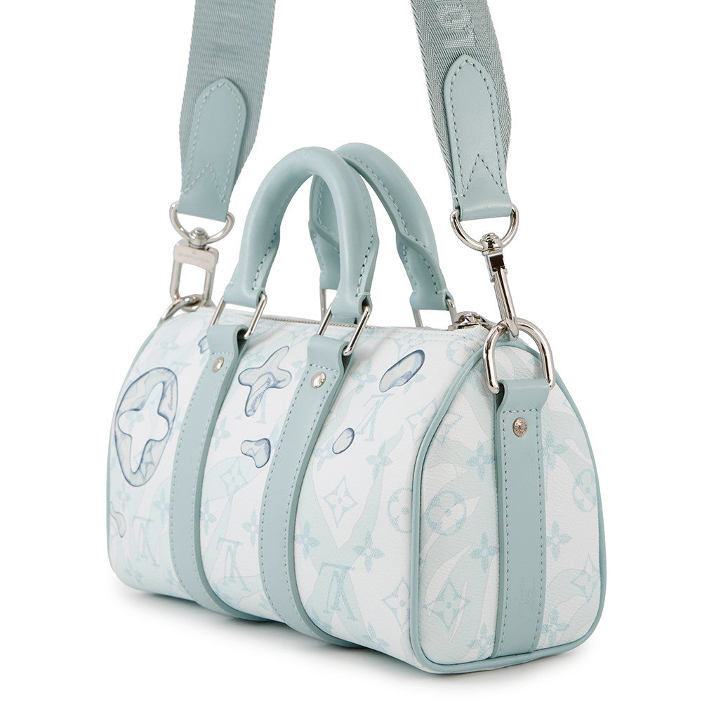 Louis Vuitton Keepall Bandouliere Light BlueM22527 Aqua Monogram Travel Bag