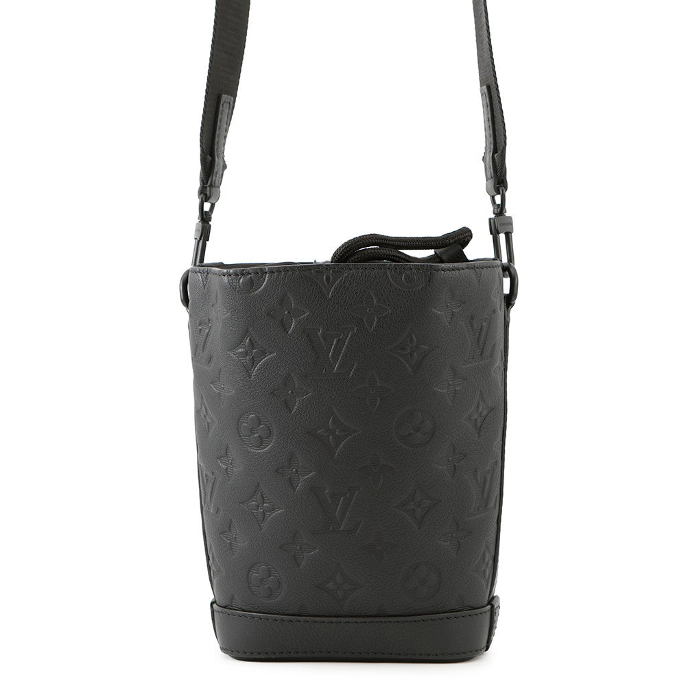 Louis Vuitton noe sling NoirM82248 Shadow Monogram Leather Calf Crossbody Bag