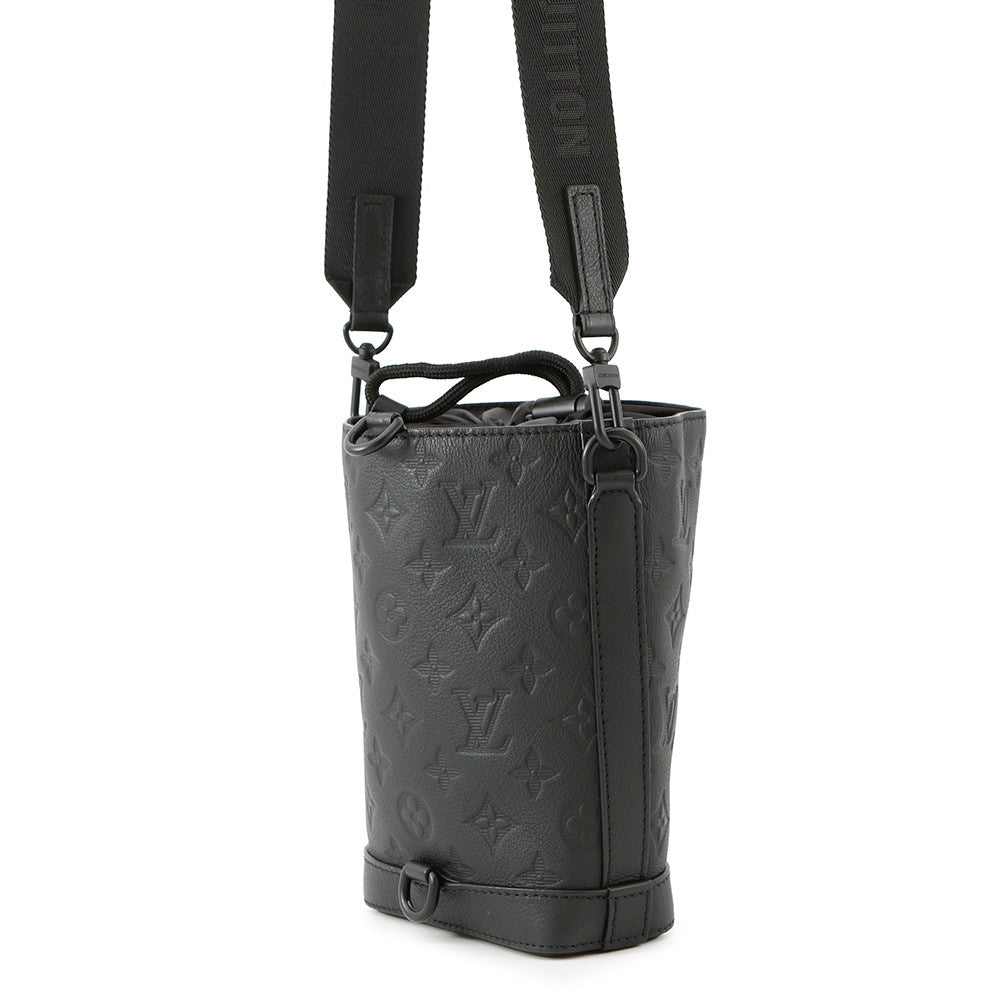 Louis Vuitton noe sling NoirM82248 Shadow Monogram Leather Calf Crossbody Bag
