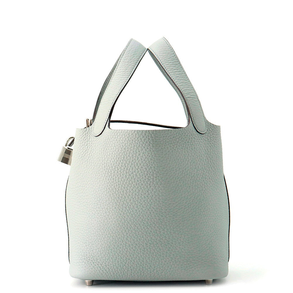 Picotin Lock Gacier Taurillon Clemence Size Pm Blue Travel Bag