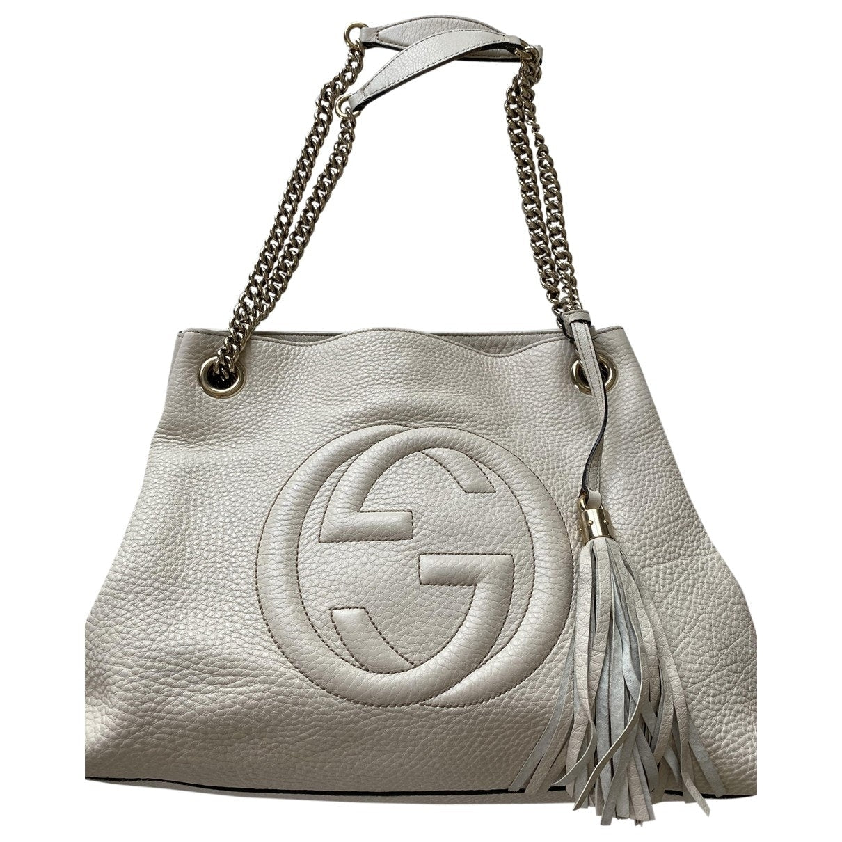 Gucci soho ecru leather handbag