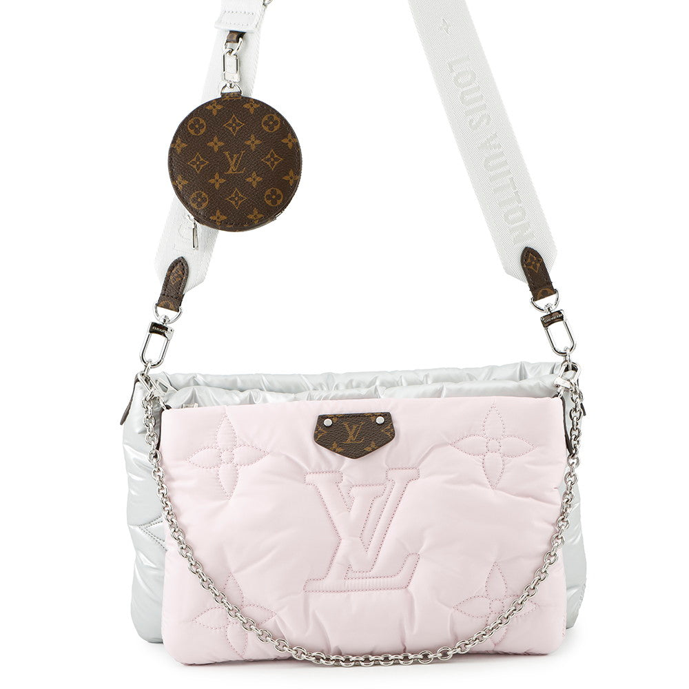 Louis Vuitton Maxi Multi-Pochette Accessoires pale pinkM21056 Monogram Silver Clutch Bag