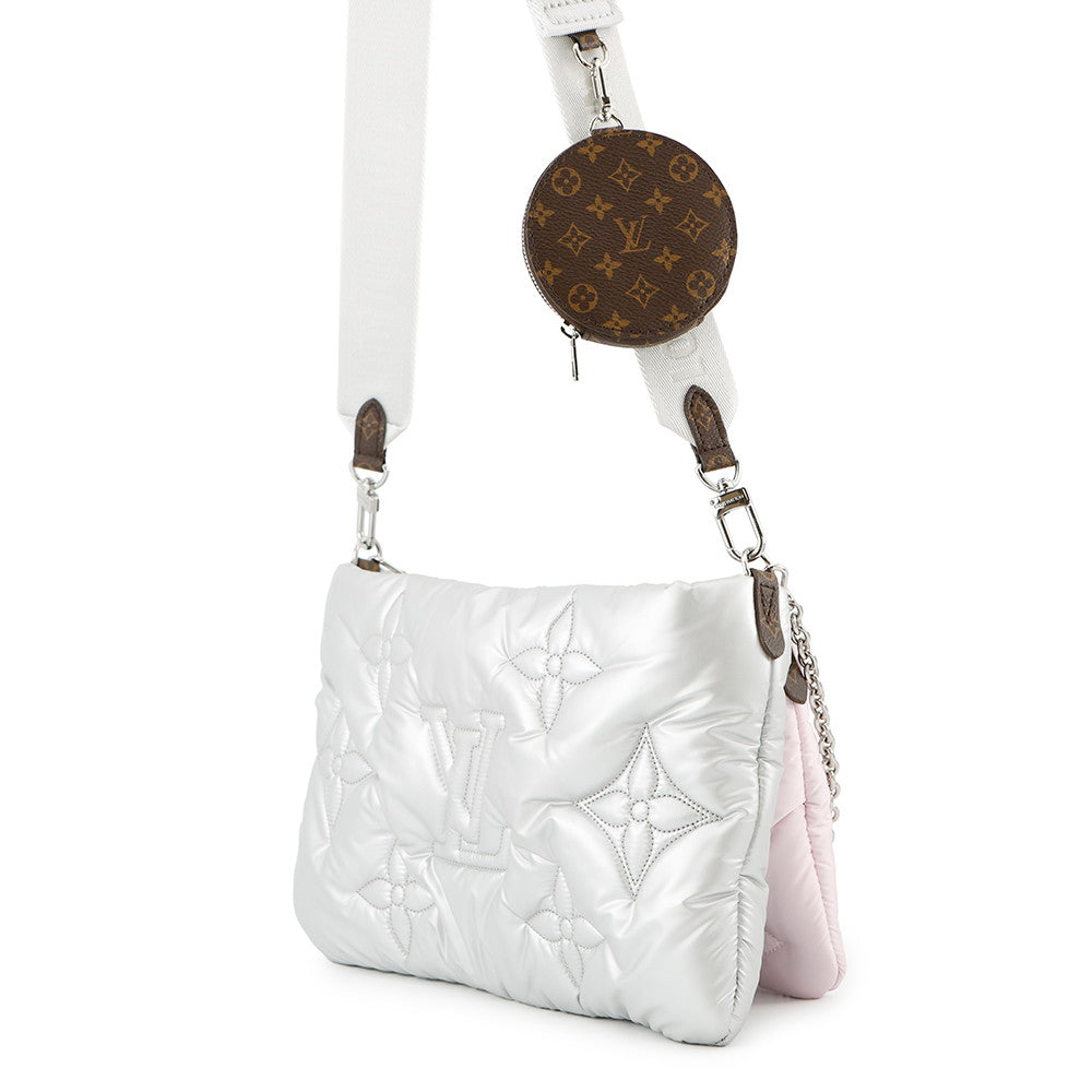 Louis Vuitton Maxi Multi-Pochette Accessoires pale pinkM21056 Monogram Silver Clutch Bag
