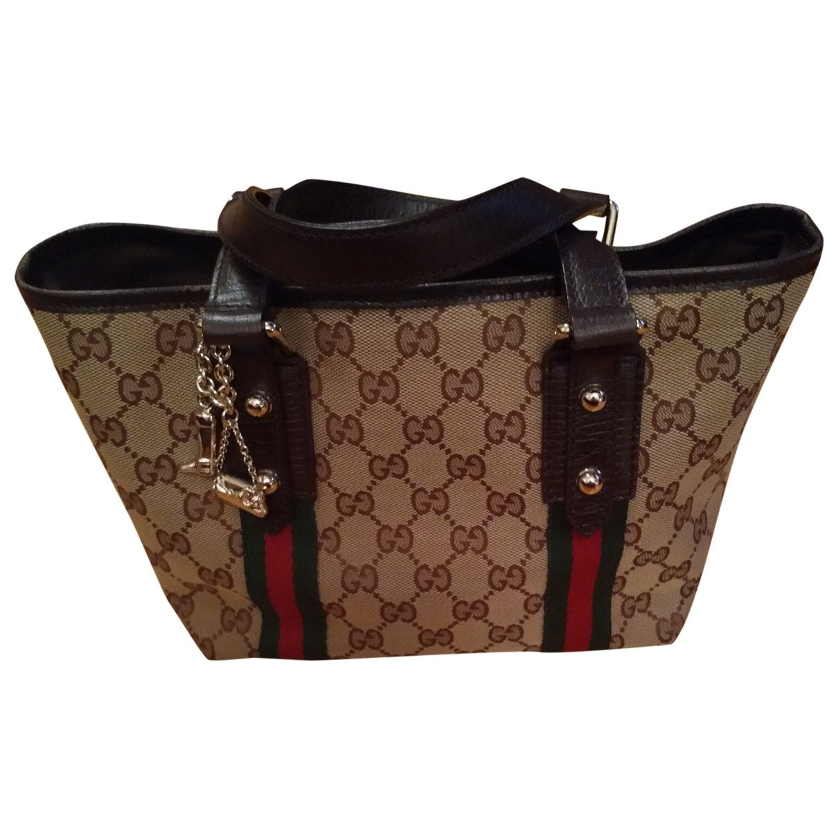Gucci brown cloth handbag