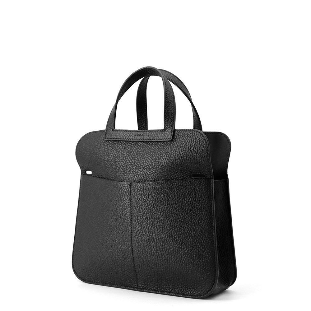 Halzan Taurillon Clemence Size Handbag Black Travel Bag