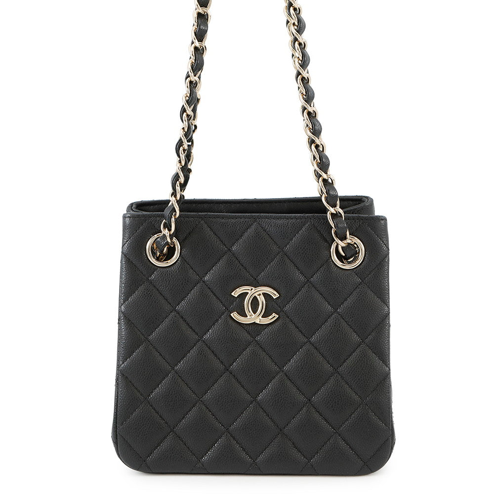 Chanel Matelasse Bucket BlackAS3176 Caviar Leather Shoulder Bag