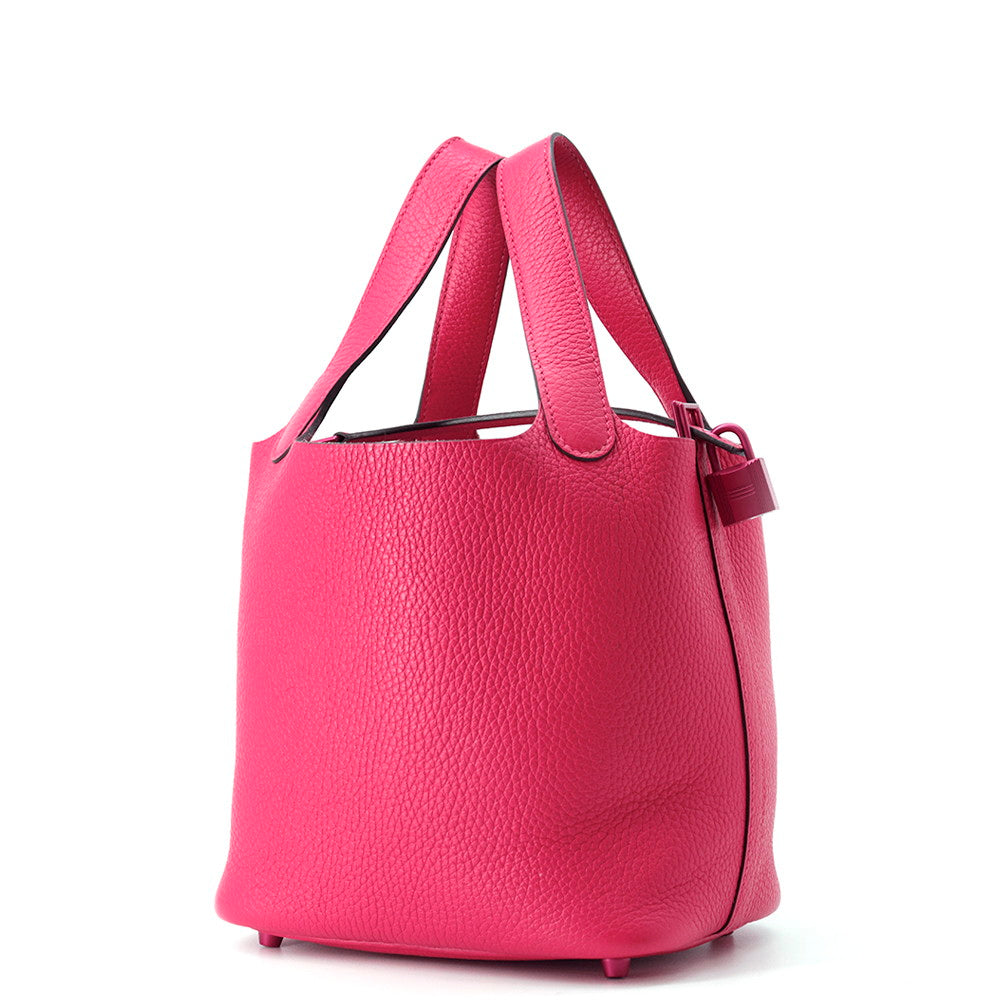 Picotin Lock Mono Chrome Rose Mexico Taurillon Travel Bag