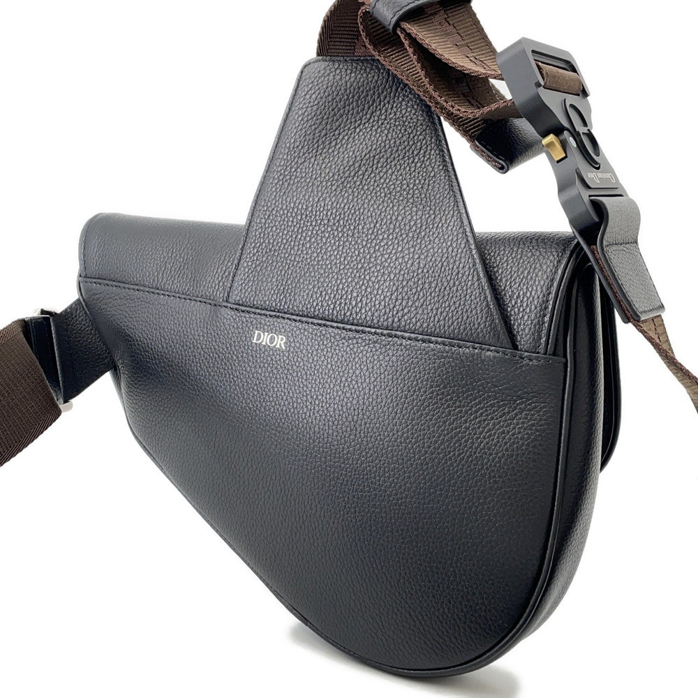 Dior x Cactus Jack Saddlebag Adpo Sot Leather Black Travel Bag