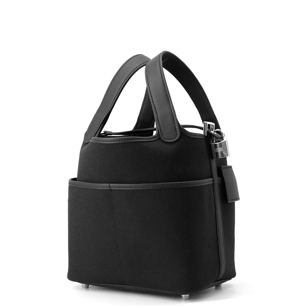 Picotin Lock Cargo Towar Goeran Swift Size Leather Black Travel Bag