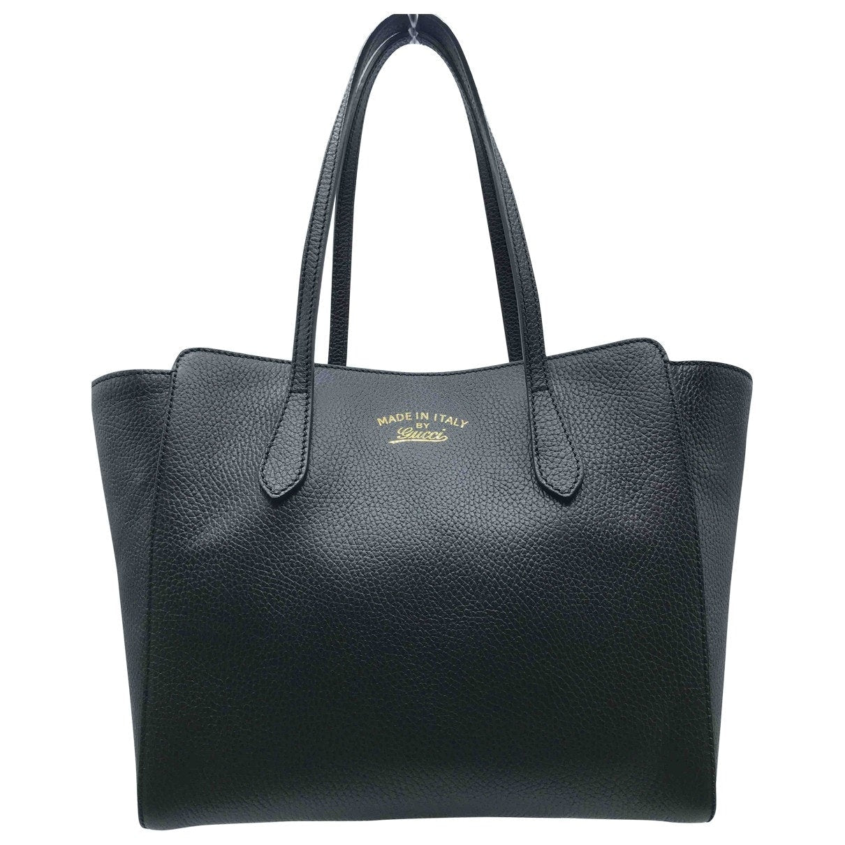 Gucci swing black leather handbag