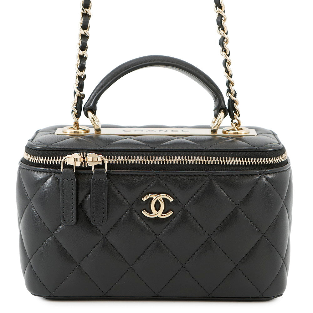 Chanel Matelasse Vanity BlackAP1472 Lambskin Handbag