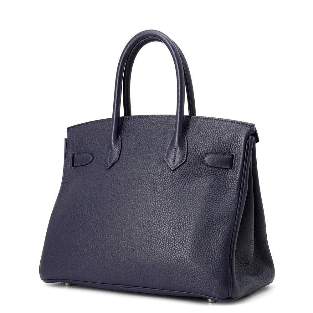 Birkin Verso Nuit Rose Purpleh Taurillon Clemence Blue Travel Bag