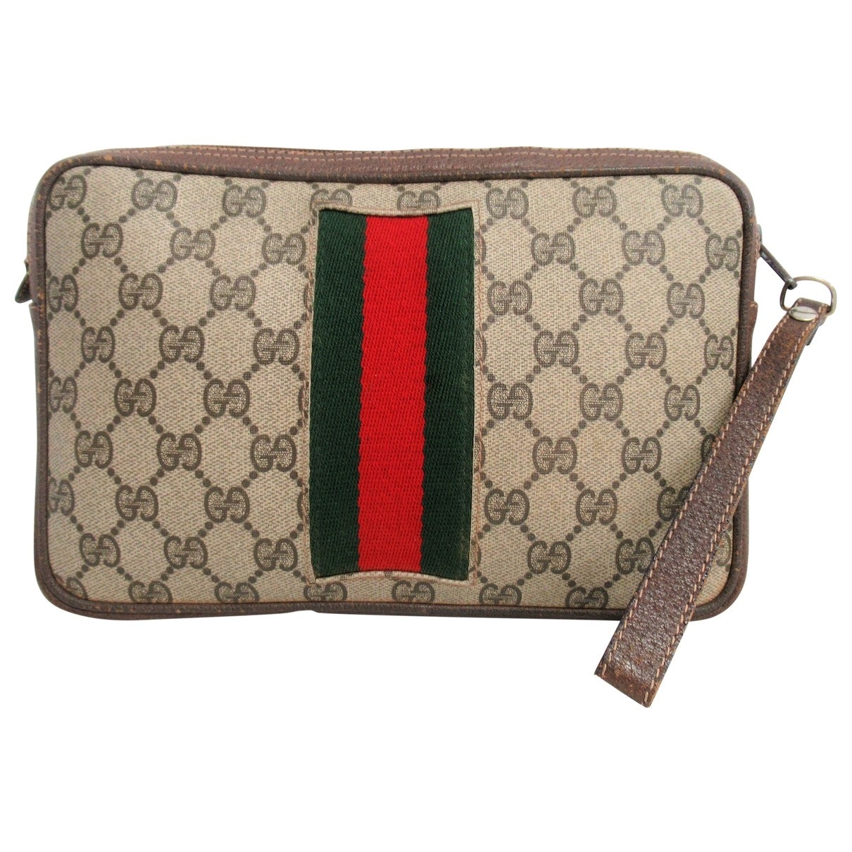 Gucci ophidia beige cloth clutch bag