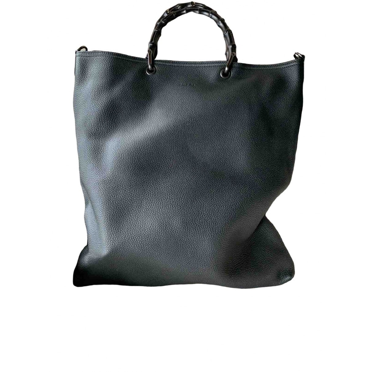 Gucci bamboo black leather handbag