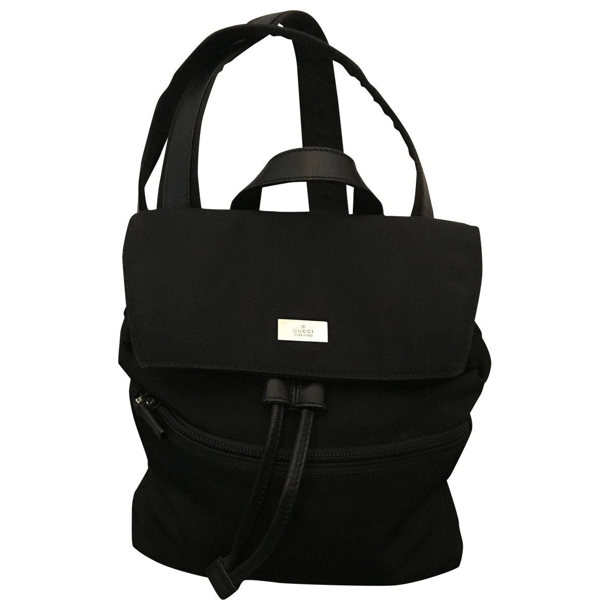 Gucci black cloth backpacks