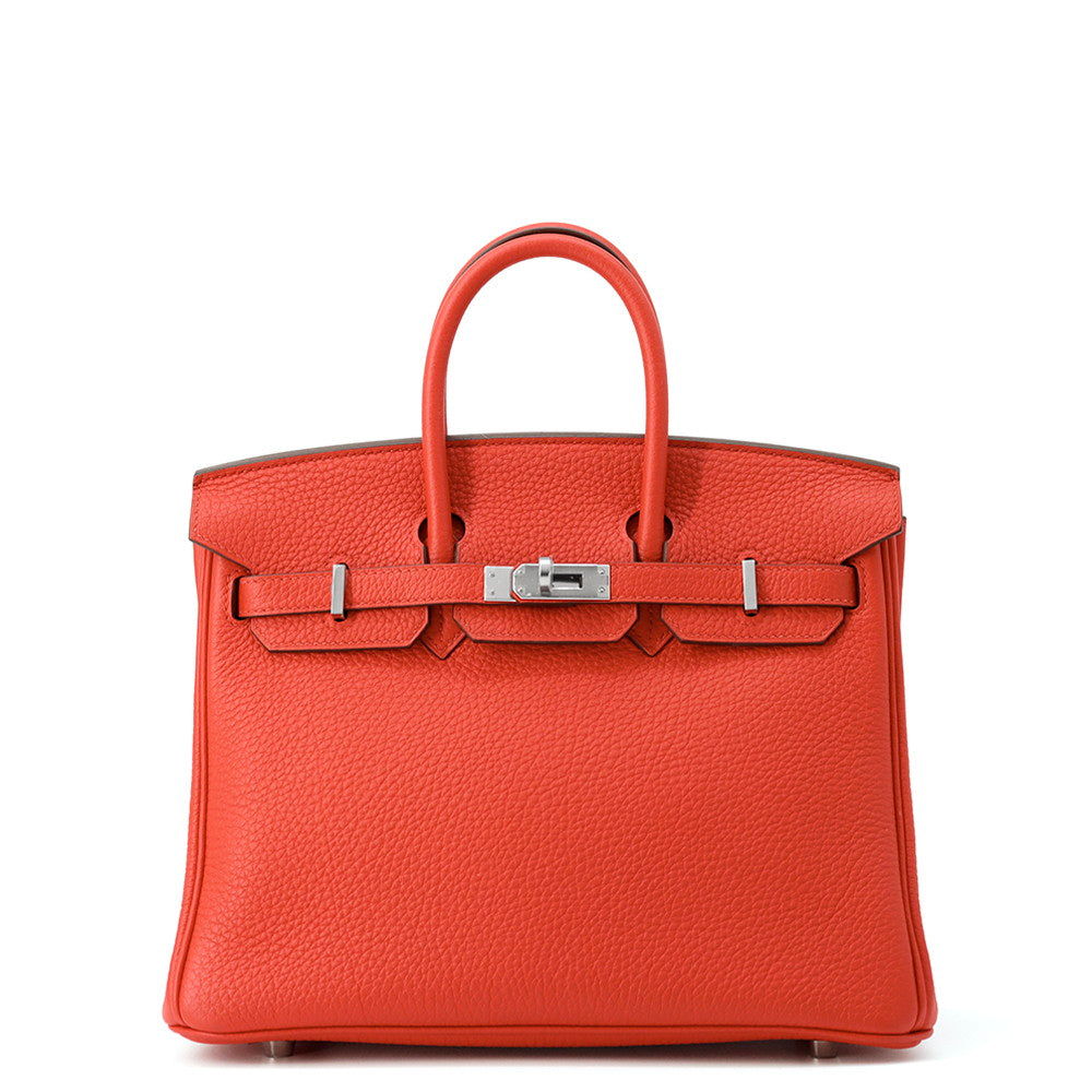 Birkin Rouge Tomate Togo Size Handbag Leather Travel Bag