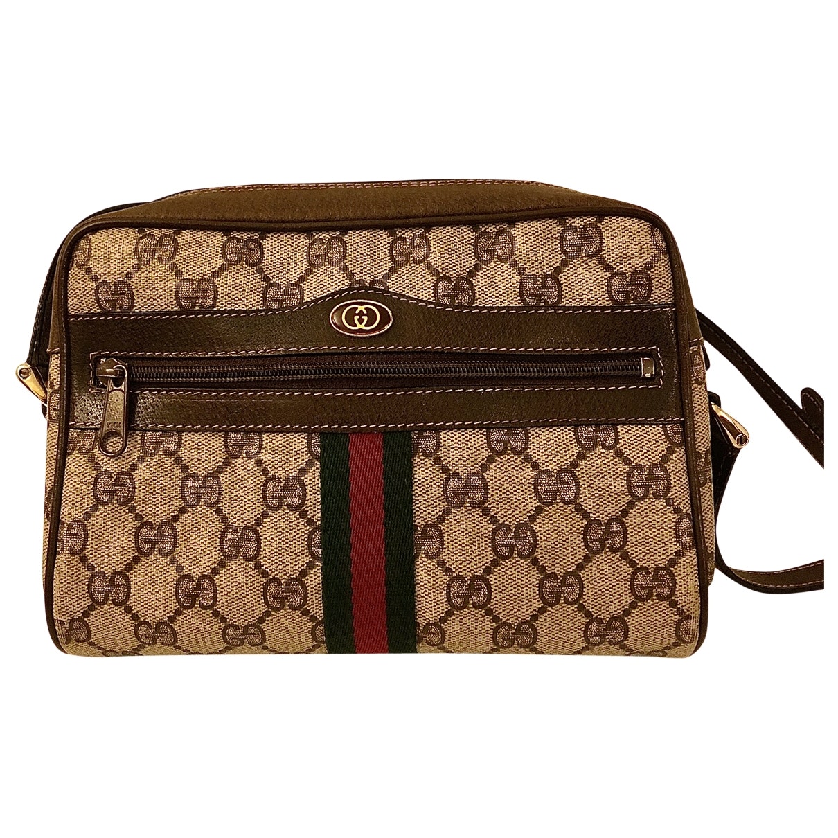 Gucci ophidia brown cloth handbag
