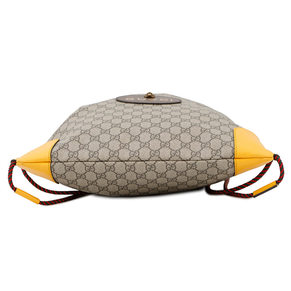 Gucci GG Supreme DrawstringBag Brown473872 PVC Leather Jewelry