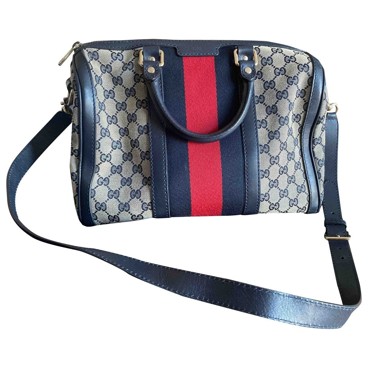 Gucci blue cloth handbag