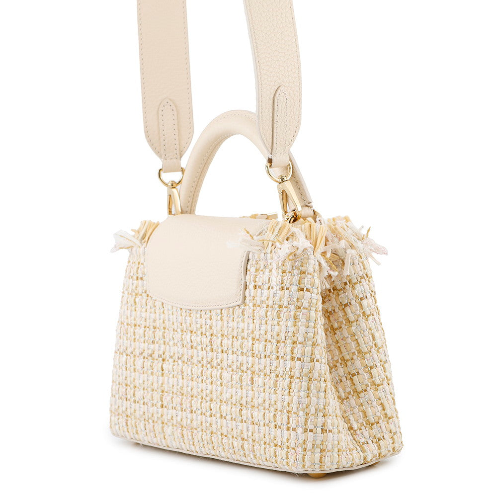 Louis Vuitton Capucines BeigeM22181 Tweed Raffia Cotton Hat
