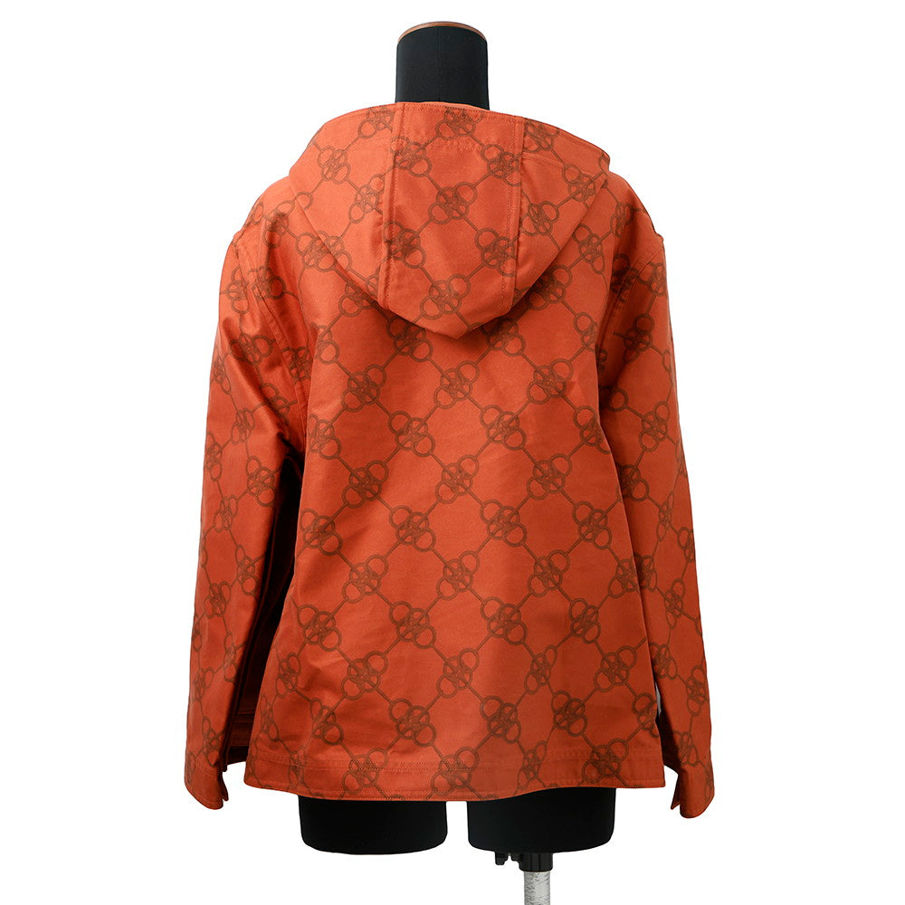 Printed Serie Button Hooded Blouson Size Brique Travel Bag